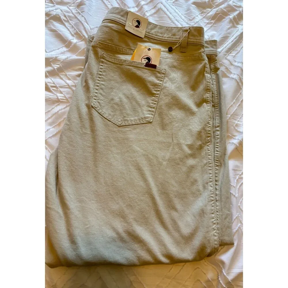 DUCK HEAD NWT Mens 44X30 Stone Colored Classic Chino